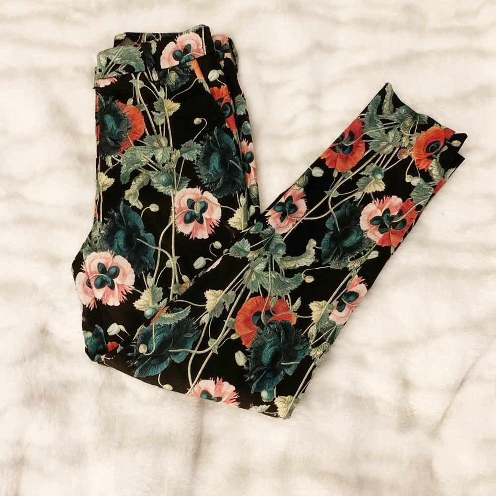 Floral black pants